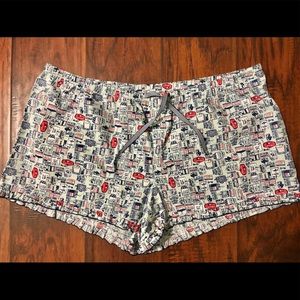 NWT Travel Theme Ruffled Pajama Shorts